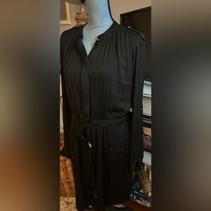 Black Dress Knee Length Size Large Long Sleeve By Jennifer Lopez GUC